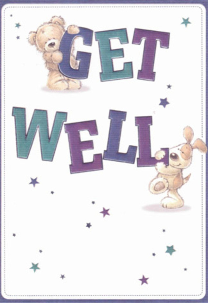 Capturing the essence of heartfelt care, this charming get well card radiates the friendly spirit of Streatham. The card features a soft teddy bear and an animated puppy, their fur illustrated with such detail that one can almost imagine the gentle plushness under one's fingertips-like the velvety petals of a carefully prepared spray rose. Surrounding them are shimmering stars in rich blues and violets, mimicking the hopeful possibilities that bloom each morning along Streatham Common. The typography is bold and hand-drawn, the 'Get Well' message shaded in shades of indigo, peacock green, and lavender-each letter brimming with cheer reminiscent of a florist's freshest selection on a brisk morning at the market. Against a smooth cream background, the composition remains crisp and uplifting, with each whimsical element adding lightness and healing intent. Whether sent alongside a hand-tied bouquet delivered to a home near Leigham Court Road or offered as a standalone gesture, this card serves as a gentle celebration of recovery and encouragement. As a florist who weaves together textures, colours, and heartfelt wishes, I see in this design a parallel to the art of floristry-a blend of innocence, sincerity, and sincere warmth tailored for Streatham's unique community.